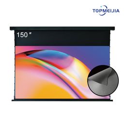Factory outlet 150 Inch 8K Pull Down Motorised tab tension ALR Projector Projection Screen for normal Throw Projector