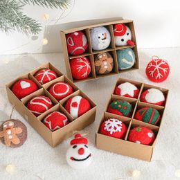 Christmas Decorations Wool Felt Christmas Ball Hanging Pendant Gift Box Snowflake Gingerbread Man Christmas Tree Decor for Home Xmas Ornaments Navidad 231012