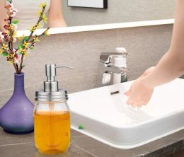 Soap Dispenser Lids Rust Proof Stainless Steel Soap and Lotion Dispenser Pump Anti Leakage Replacement Insert Lid Jar Not Included