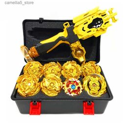 Spinning Top Beyblades Burst Metal Fusion Golden GT Set 12Pcs Gyroscope with Handlebar in Tool Box Toys for Children Q231013