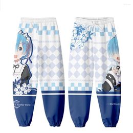 Men's Pants Re:Life In A Different World From Zero 3D Joggers Men/Women Casual Trousers Hip Hop Sweatpants Rem Cosplay Costumes