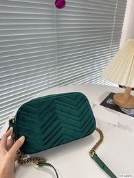 2023 Luxury Marmont Velvet Bags Women Cross Body Designers Shoulder bag Classic Genuine Leather Heart Style Gold Metal Hardware Chain bag Messenger Handbags