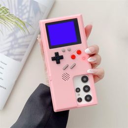 Colour Screen Game Consoles Phone Case Can Store 36 Classic Games Protable Handheld Game Players For Samsung S23 S22 S21 S20 Note20 Note10 S10 Shockproof Cover