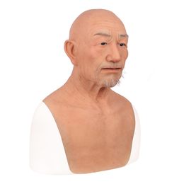 William Maschera per la testa a pieno facciale in silicone Realistico Maschera per il viso da uomo anziano Cosplay, Crossdresser, Scherzo