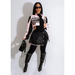 Women's Jackets CINESSD Street Fashion Haulage Motor Style 2023 Detachable Girl Fan Car Cardigan Printed Jacket Short Casual