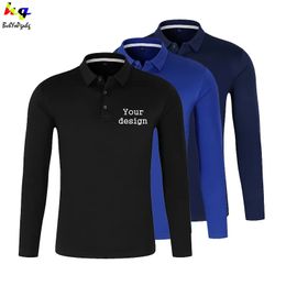 Men's Polos Quick drying Polo shirt customization design men and women long sleeved casual team advertising top 231012