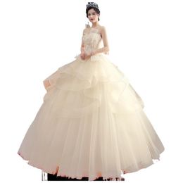 Wedding Dresses Champagne Colour Off Shoulder bridal gown new style Wedding Boutiques
