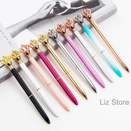 Toptan Crown Ballpoint Pens Öğrenci Yazan Metal Ball Pens Okulu İş Boyama İmza Karikatür Hediye Kırtasiyesi TH1131