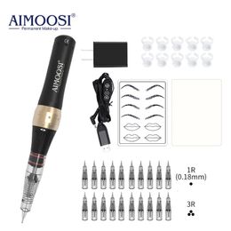 Tattoo Machine AIMOOSI M7 Tattoo Machine Set Microblading Eyebrow PMU Gun Pen Needle Permanent Makeup Machine Professional Supplies Beginner 231013