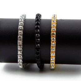 7 8 9inches Men Iced Out 1 Row Rhinestones Bracelet Men Hip Hop Style Clear Simulated Diamond Bangles HQ253Y