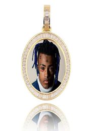 14K Gold Custom Made Memory Picture Po Pendant Iced with 18quot 20quot 24quot Rope Chain Necklace Zircon Bling Mens Hip h5690815