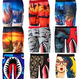 3XL Plus Size Mens Shorts Sexy Ice Silk Quick Dry Elastic Beach Pants Sport Breathable Underpants Boxers With Package259R
