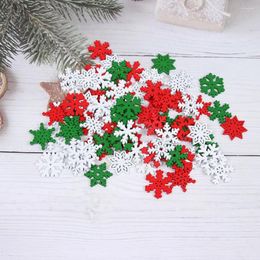 Bow Ties 50 Pcs Wood Snowflake Crafts Christmas Ornaments Winter Wooden Supplies Decor Decorations