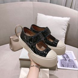 New MARN casual shoes ladies Mary Jane shoes designer fashion luxury leather flat heel with buckle black brown blue banquet low top sports factory footwear 35-40