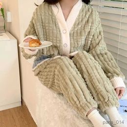 Sleep Lounge Autumn Winter Fleece Maternity Nursing Sleepwear Sets Fashion Breastfeeding Pyjamas For Pregnant Women Pregnancy Home Wear R231013