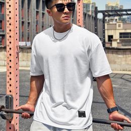 Men's T Shirts 2023Men's Summer Fitness T-shirt Loose Tide Brand Short Sleeve Mesh Dry Out Quickly Jogging Training Crewneck Top