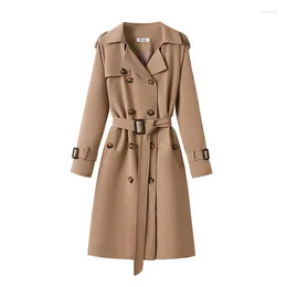 Women's Trench Coats Women Coat Long 2023 Fashion OL Winter Clothes Autumn Elegant And Jackets Double Breasted