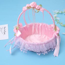 Decorative Flowers Flower Children Baskets Candy Kids Scattered Wooden Bridesmaid Floral Decor