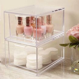 Storage Boxes Transparent Acrylic Box Living Room Bedroom Desktop Cosmetic Jewellery Finishing Drawer Superimposed Plastic