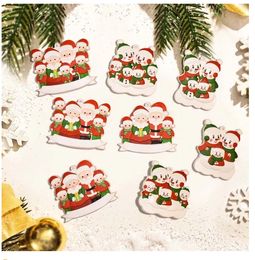 Christmas Family Resin Pendant Gift Room Decor DIY Handwritten Name Christmas Santa Claus Decorations