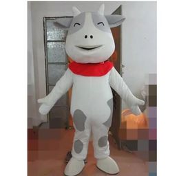 Halloween lovely cow Mascot Costume Top Quality Cartoon Cattle Anime theme character Adult Size Christmas Carnival Birthday Party Fancy Dress