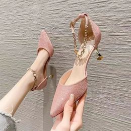 Dress Shoes 2023 Women Comfortable Stilettos Pumps Lady Middle Heel White Wedding Bridal High Heels Pink Mules 231013