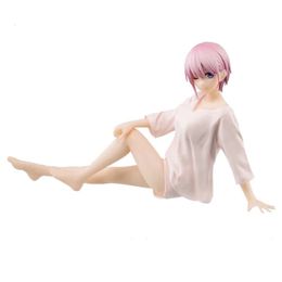 Mascot Costumes 11-22cm Anime Figure the Quintessential Quintuplets Ichika White Shirt Sitting Pamas Model Dolls Toy Gift Collect Box Pvc