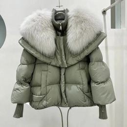 Women's Down Parkas Fur Collar Goose Jacket Female Short Haining Winter Coat 2023 Bread Clothing Women 231012