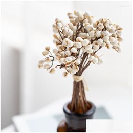 Decorative Flowers Natural Dried White Bouquet For Wedding Party Home Decor Christmass Day Valentines Gift Fashion Products Dhiik
