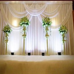 3 6m Wedding Party Stage Celebration Background Satin Curtain Drape Pillar Ceiling Backdrop Marriage decoration Veil WT016312J