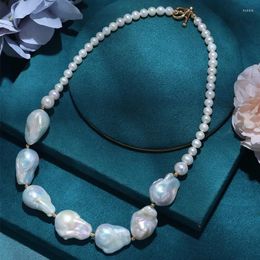 Choker Vintage Chunky Statement Natural Baroque Pearl Necklace For Women Jewellery Runway Party Trendy Boho INS