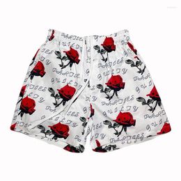 Men's Shorts Fashion Hawaii Short Pant WACKO MARIA Drawstring Full Rose Printing Men Women