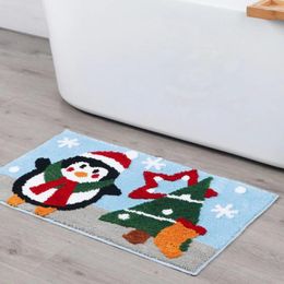 Bath Mats Christmas Floor Mat Entrance Door Bathroom Bathtub Side Carpet Shower Room Doormat Home Decor Accessories