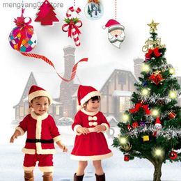 Theme Costume 70cm-160cm Children's Christmas Comes Children's Santa Claus Boys and Girls Christmas Suits T231013