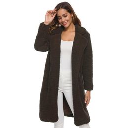 Faux Fur Teddy Coat Women Winter jackets for Warm Soft Lambswool Fur Long hot down Jacket Plush Overcoat Casual Outerwear 7MHGQ