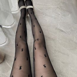 Kadın algılama uzun çoraplar sıkı tozluk tasarımcısı moda elastik ince nefes alabilen mektup desen külotlu çorap