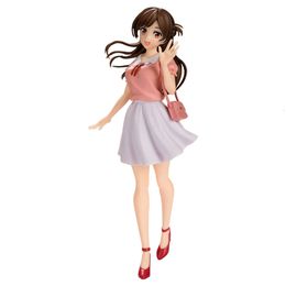 Mascot Costumes 18cm Anime Figure Ichinose Chizuru Rent Girlfriend Pink Top and White Skirt Model Dolls Toy Gift Collect Boxed Pvc Material