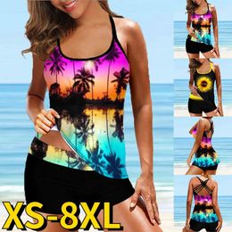 Women's Swimwear 2023 Women Tankini Floral Print Swimsuit Two Pieces Sexy Monokini Summer Design Printing Beachwear Bathing Suit