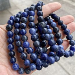 4mm 6mm 8mm 10mm 12mm Natural stone Sodalite bracelet Gemstone Healing Power Energy Beads Elastic Stretch stone round Beads bracelet