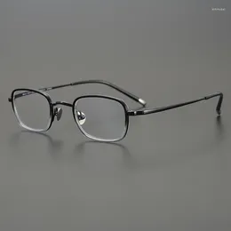 Sunglasses Frames Pure Titanium Glasses Small Square Frame Men Alloy Prescription Eyeglasses Silver Super Light Spectacles Optical Glasse