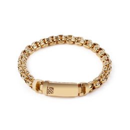 Mens Business gifts 40g weight 8mm 8 66'' goldend stainless steel huge cool squaure rolo chain bracelet bangle mens wome260h