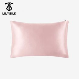 Pillow Case LILYSILK Pure Silk Pillowcase Hair With Hidden Zipper 19 Momme Terse Color For Women Men Kids Girls Luxury 231013