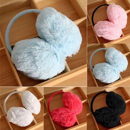 Whole-2016 Top Quality Women Men Winter Round Plush Ear Pad Back Wear Warmers Earmuffs Solid Headband 6PXF 7EPE 7MT8201w