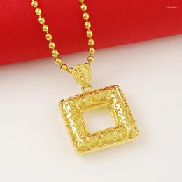 Pendant Necklaces Love Window Necklace 24k Gold Plated Engagement Jewellery Gift For Women