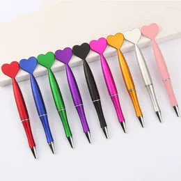 2000Pcs 0.5mm Rotary Ballpoint Pen Kawaii Love Heart Decoration Neutral Cute School Student Writing Supplies Gift