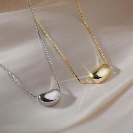 Titanium Steel Bean Pendant Choker Necklaces For Women Gold Chain Party Jewelry Gifts308S