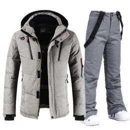 Skiing Suits Men Ski Suit Down Jacket Snow Pants Outfits Winter Warm Windproof Waterproof Outdoor Sports Snowboard Wear Brand Overalls 231012