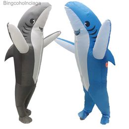 Theme Costume Adult Blue Sharks Iatable Comes Anime Halloween Cosplay Come Seafish Grey Shark Mascot Fancy Party Role Play DisfrazL231013