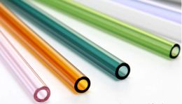 Wholesale Coloured Borosilicate Cocktail Glass Straws Length 20cm Strait 8mm Drinking Straw For Party Free ship Simple