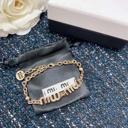 Miss M Classic Letter Bracelet Brass Plated K Fashion Exquisite Handicrafts Light Luxury Versatile Miao Family Texture Jewellery
